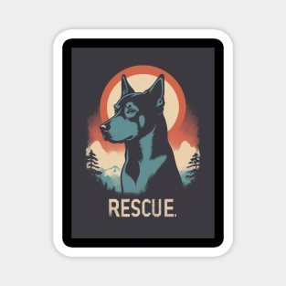 Rescue Dog 4 - Japanese Old Vintage Magnet