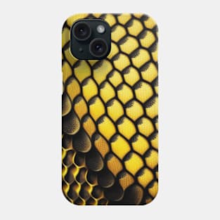 Snake pattern, with pattern, SciFi, scale pattern, black and yellow Phone Case