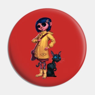 Coraline with Button eyes Pin