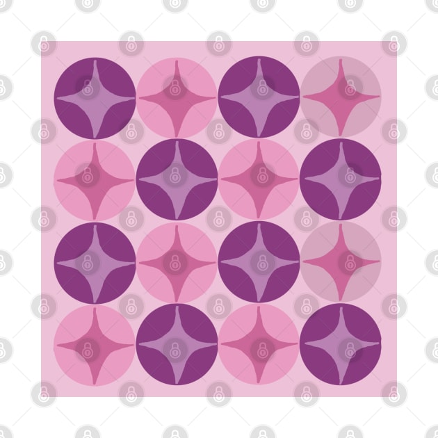 Mid Century Modern Pattern in Pink & Purple by Manitarka