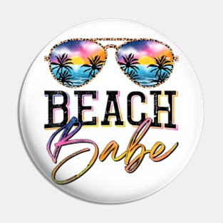 Beach Babe Sunglasses Hawaii Beach Summer Vacation Family T-Shirt Pin