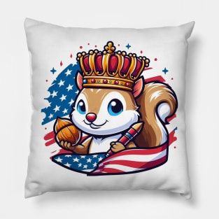 A Whimsical Tribute to American Culture in Cartoon Style Pillow