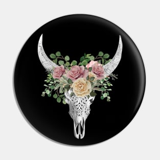 Cow skull floral 24 Pin