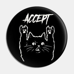 accept metal cat Pin