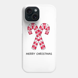 Christmas candy made of paw print Phone Case