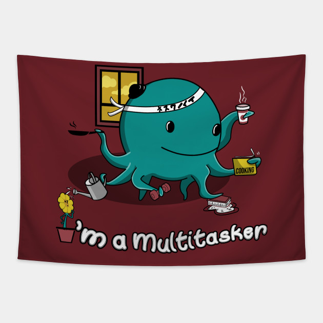 Multitasker Octopus - Oswald - Tapestry | TeePublic Multitasker Octopus - Oswald - Tapestry | TeePublic