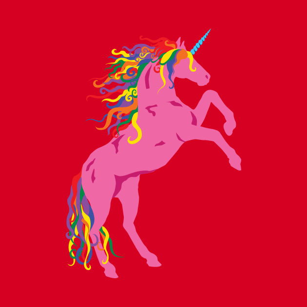 Rainbow Maned Pink Pride Unicorn by PeregrinusCreative