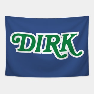 Dirk Mavs Retro Logo Green Tapestry