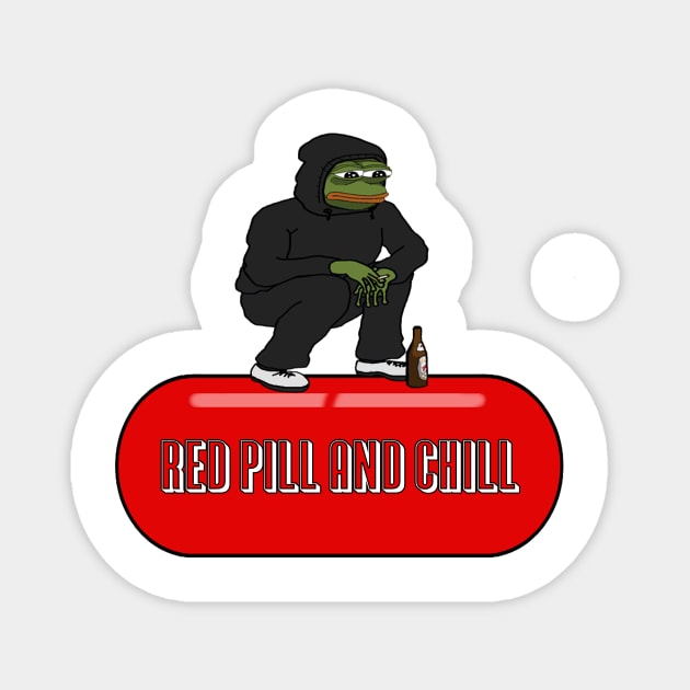 Squatting Pepe Red Pill and Chill Magnet by SquattingSlavTV