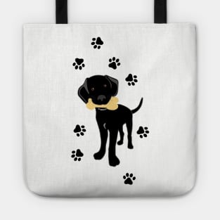 Cute Black Lab Puppy Tote