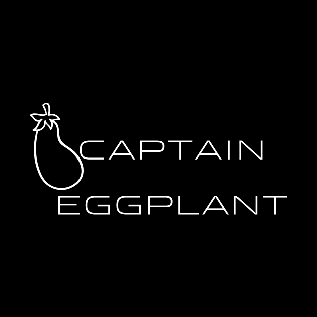 Captain Eggplant Typography White Design by Stylomart