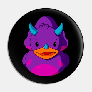 Triceratops Dinosaur Rubber Duck Pin