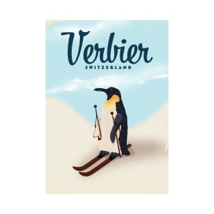 Verbier Switzerland Penguin Ski T-Shirt