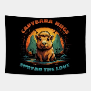 Capybara Hugs, Spread the Love Tapestry