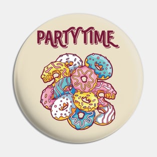 Donut Party Time Pin