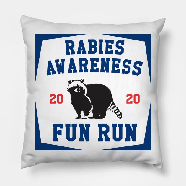 Funny Animal Racoon Rabies Awareness Pillow by IanMitchellart