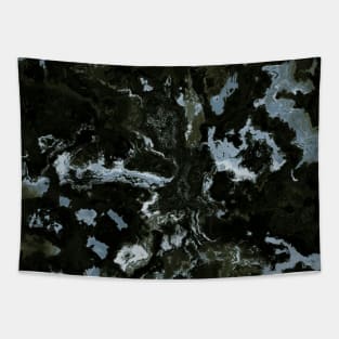 Black Goth Marble Abstract Tapestry