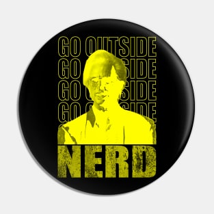 vintage yellow - Go Outside Nerd Pin