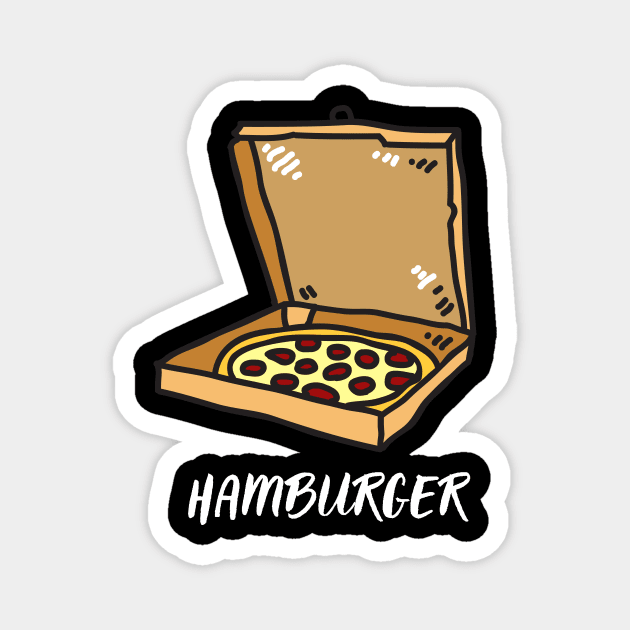 Slightly Wrong  Funny Pizza Hamburger Magnet by waltzart