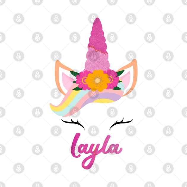 Name layla unicone awesome gift by Gaming champion