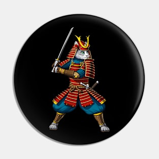 Cat Japanese Samurai Ninja Pin