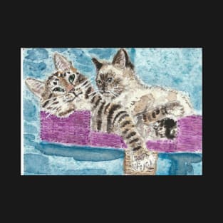 Best Buddies cat friends art T-Shirt