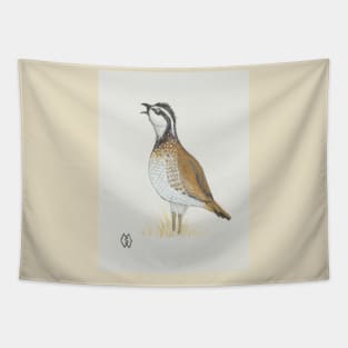 A bobwhite quail whistling a call Tapestry