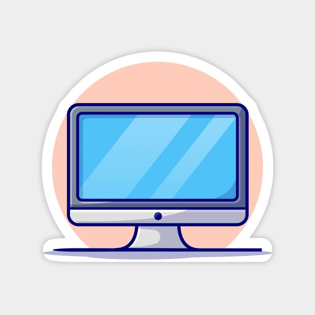 Computer Desktop Cartoon Vector Icon Illustration Magnet by Catalyst Labs