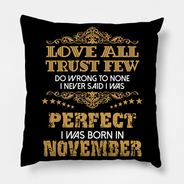 I Was Born In November Pillow by Diannas