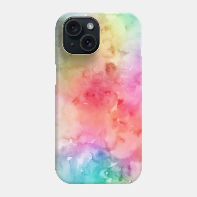 Bright Red Yellow Green Blue Pastel Rainbow Watercolor Ombre Shades Phone Case by podartist