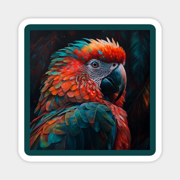 Pop Art Parrot Magnet by Star Scrunch