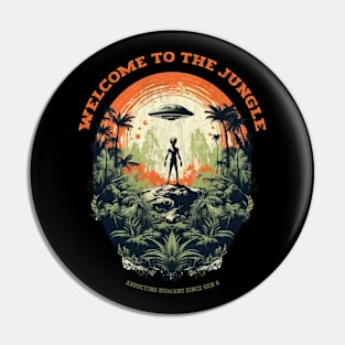 Retro Alien Abduction: Genesis 6 - Peru Jungle - Alien Jungle Watchers Pin