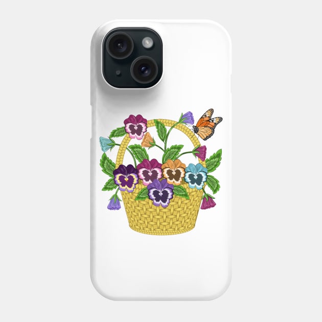 Floral Basket Phone Case by Designoholic