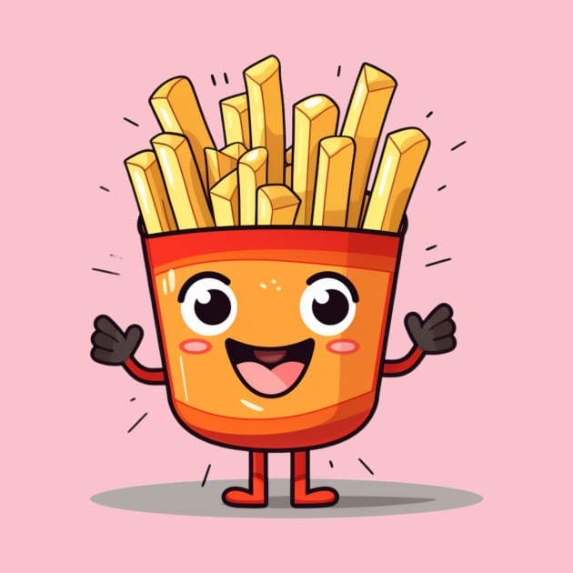 kawaii french fries T-Shirt cute potatofood by nonagobich