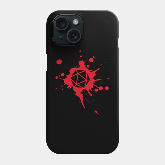 RPG D20 Dice Paint Splatter Tabletop RPG Gaming Phone Case by pixeptional