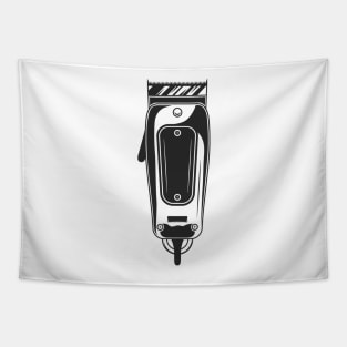 Barbershop clippes. Monochrome retro design. Tapestry