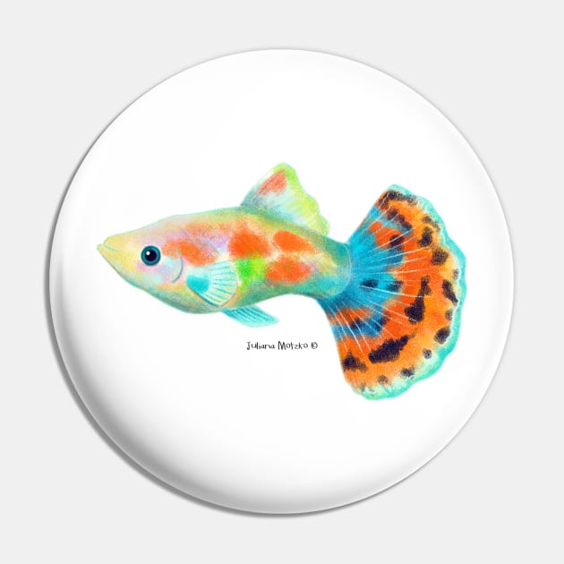 Mosaic Guppy Fish Pin by julianamotzko