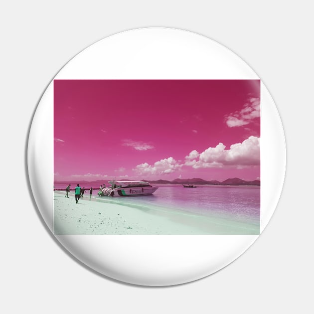 Pink Beach Pin by jellytalk