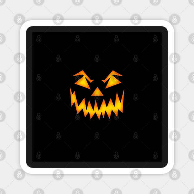 Halloween Pumpkin Scare Face Jack O Lantern- fun trendy graphic design of a scary pumpkin face available on many products Magnet by tamdevo1