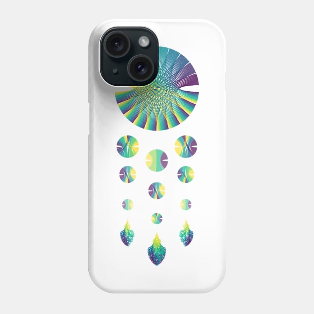 Dream Catcher | Peacock Blue Green Yellow (White) Phone Case by aRtVerse