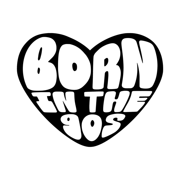 Born In The 90s Nostalgia Heart Design by We Print On Gifts