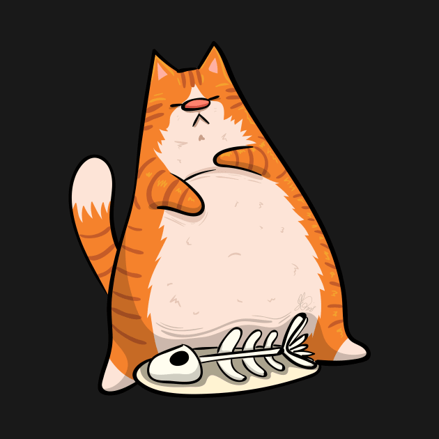 Ginger Lazy Cat T-Shirt by KPrimeArt