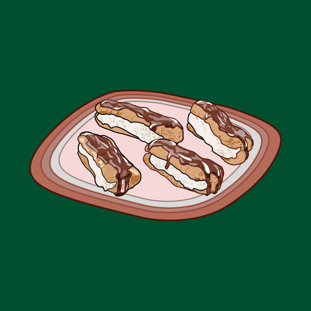 Chocolate eclair cartoon illustration by Miss Cartoon