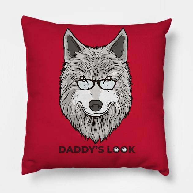 Alpha Wolf Daddy's Look for father's day gift Pillow by TripleTee