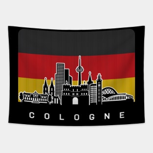 Cologne Germany Skyline German Flag Tapestry