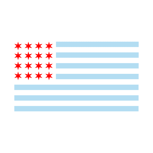 Chicago American Flag with Stars & Stripes by GreatLakesLocals