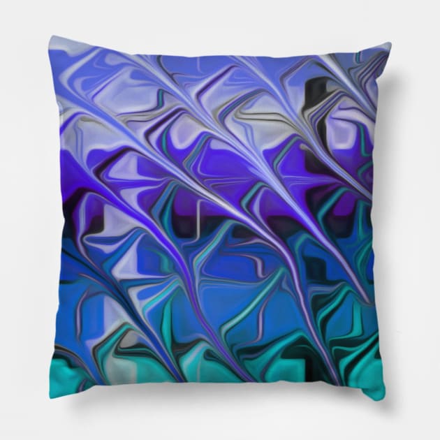 Brush strokes mint blue purple Pillow by Crea Twinkles