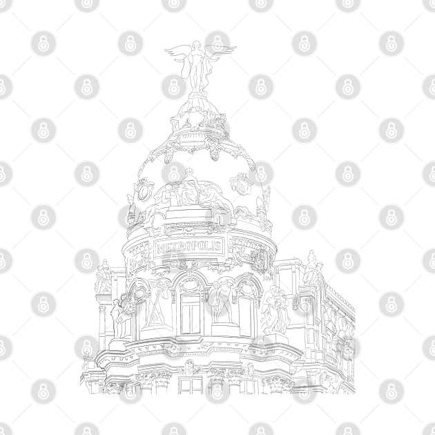 Madrid Metropolis Line Drawing Sticker by Holailustra