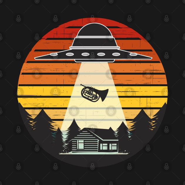 Baritone Euphonium Funny Musician UFO by Delta V Art