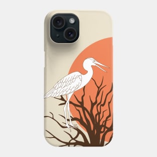 heron on the tree in the sunset Phone Case